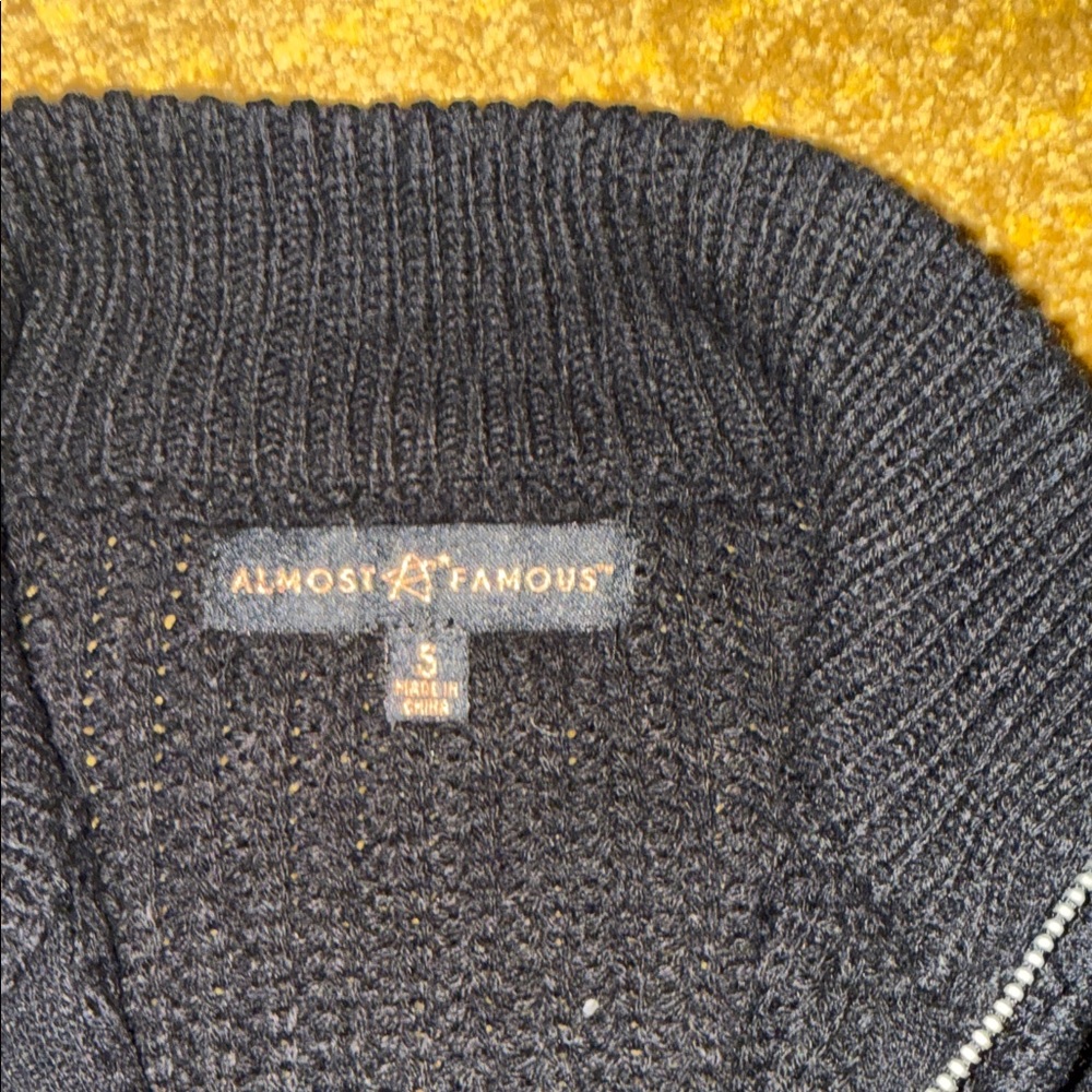 Almost Famous Women's Black Half-Zip Sweater - Picture 2 of 3
